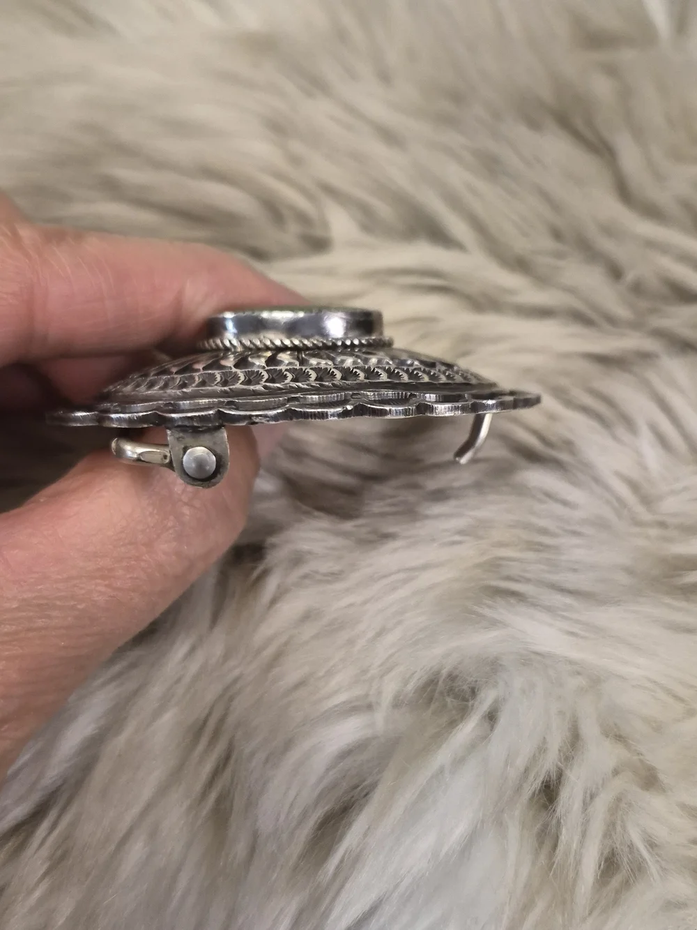Vintage Sterling Silver Belt Buckle EUC Handmade